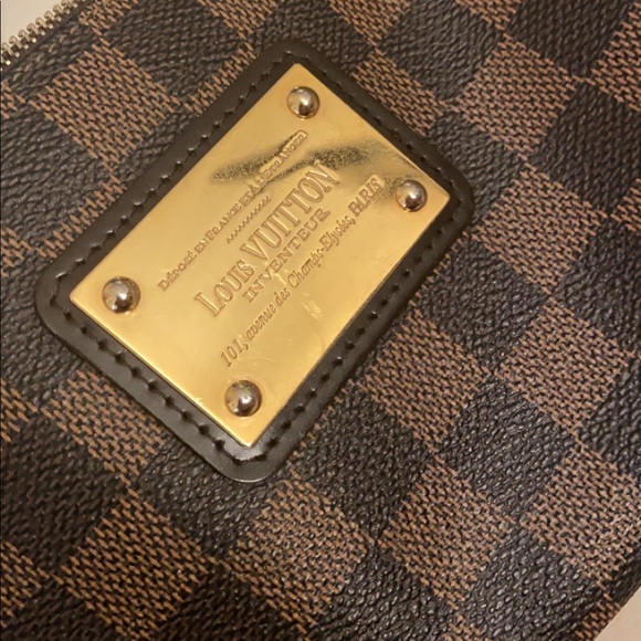 Louis Vuitton Damier Ebene Eva Pochette Shoulder Bag w/ Strap - Picture 9 of 12